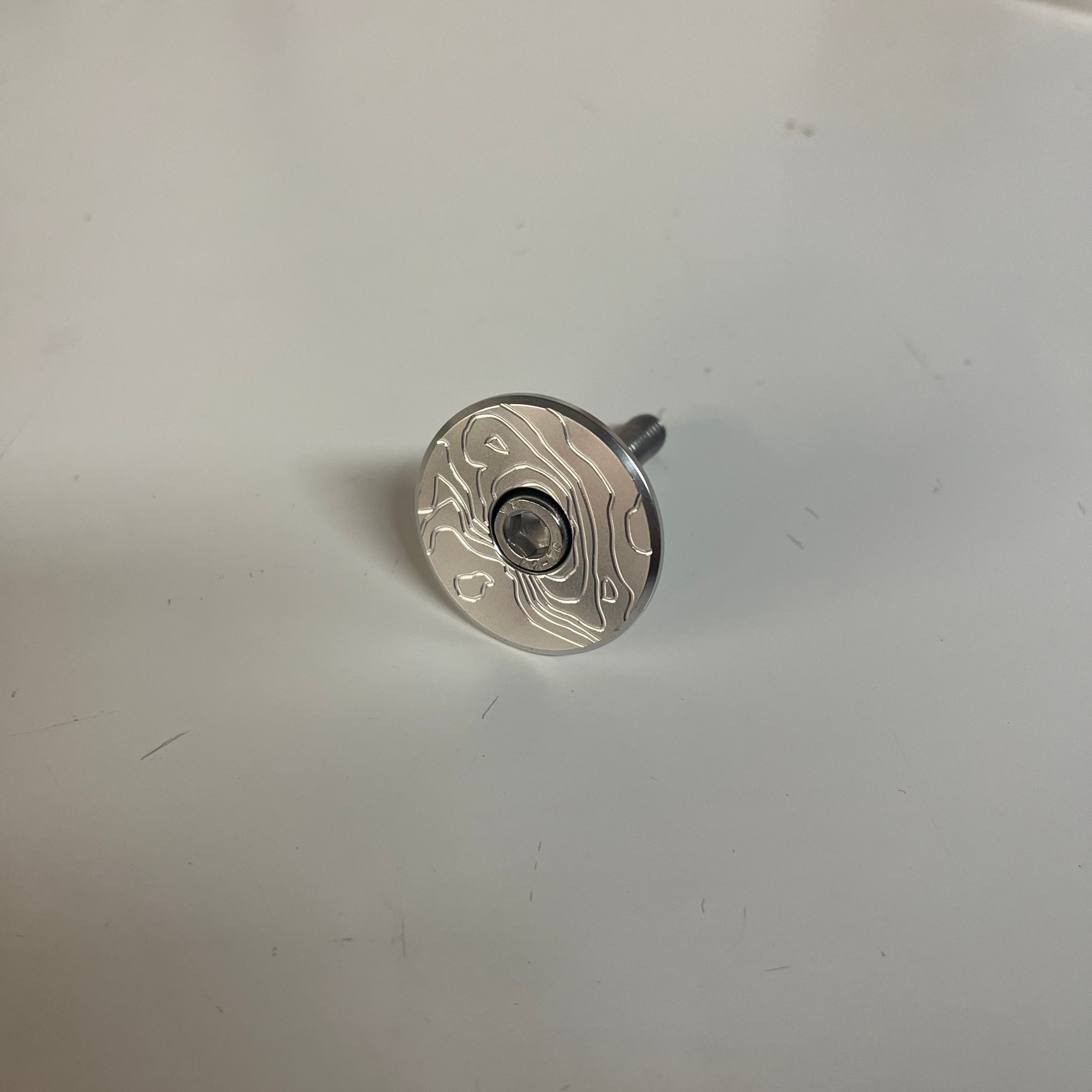 CNC Engraved Aluminum Top Cap - Topography
