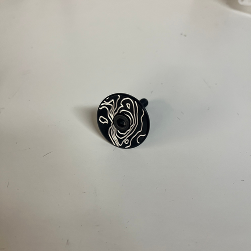 CNC Engraved Aluminum Top Cap - Topography